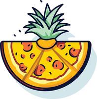 Pineapple Pizza with a Twist vector