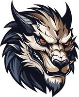 Fierce and powerful, this detailed illustration of a wolf's head is perfect for branding, gaming, and any design project needing a strong, predatory feel vector