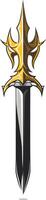 A sharp, stylized dagger with a golden hilt, perfect for logos, gaming, and fantasy designs vector