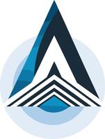 Modern, abstract logo design with a blue and white color scheme vector