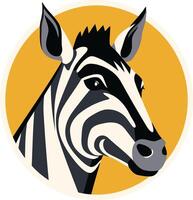 Striped Portrait of a Zebra vector