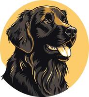 A charming black labrador retriever with a warm, inviting expression vector