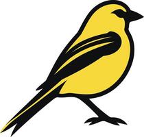 Simple yet striking illustration of a yellow bird in a minimalist style, perfect for branding or design projects vector