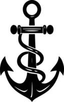 A simple yet powerful black and white anchor illustration vector