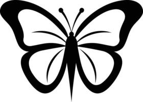 Simple and elegant black and white butterfly silhouette, perfect for logo design, branding, and web graphics vector