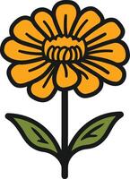 Simple and cheerful, this cartoon illustration of a yellow flower is perfect for adding a touch of nature to your designs vector