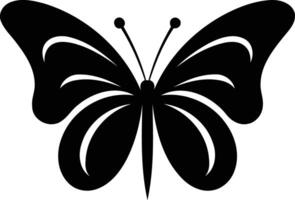 Simple, elegant black and white butterfly silhouette, perfect for logo design, branding, or decorative elements vector