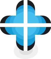 Abstract Cross with Blue and Black Design vector