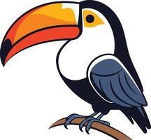Toucan Illustration with Large Beak vector