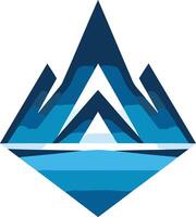 Abstract blue mountain logo design, perfect for branding a business related to nature, adventure, or technology vector