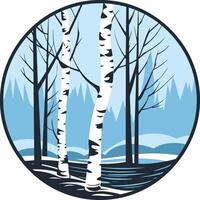 Simple and elegant, this minimalist graphic of three birch trees is perfect for nature-themed projects vector