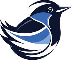 A stylized bluebird logo, perfect for branding companies, websites, or products related to nature, communication, or freedom vector