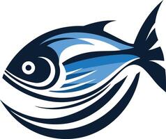 Stylized Blue Fish Illustration vector