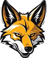 A fierce fox mascot head with bold lines and a confident expression vector