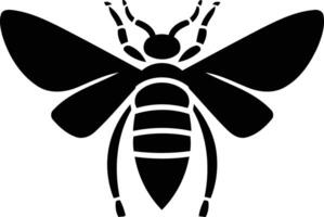 Simple, bold silhouette of a bee, perfect for logo design, branding, and ecological themes vector