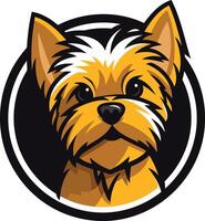 Yorkshire Terrier Portrait with a Circle Background vector