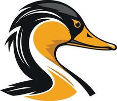 Cartoon Duck Head with Black and Yellow Colors vector