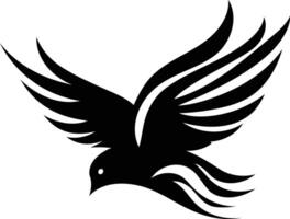 Stylized black and white bird logo, perfect for branding, design, or as a tattoo template vector