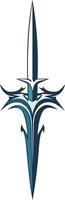 A stylized blue and white sword graphic, perfect for branding, gaming, and fantasy projects vector