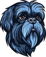 A cute and expressive shih tzu dog with a blue and black color scheme vector