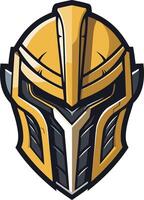 A bold and futuristic warrior helmet, ideal for game design, branding, or as a mascot vector