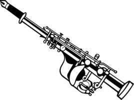 A simple yet striking silhouette of a saxophone, perfect for adding a touch of musicality to designs vector