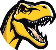 Yellow Tyrannosaurus Rex with Open Jaws vector