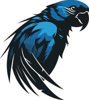 Blue Parrot Illustration with Sharp Edges vector
