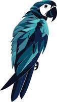 Blue Macaw Illustration in Abstract Style vector