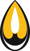 Abstract stylized yellow drop icon vector