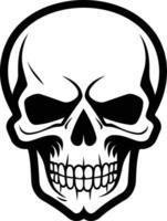 Black and white illustration of a human skull, perfect for t-shirts, logos, and tattoos vector