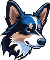 A bold and colorful illustration of a dog's head, perfect for branding, logos, or mascot design vector