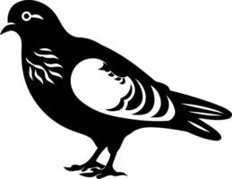A stylized black and white illustration of a dove, perfect for use as a logo or graphic design element vector