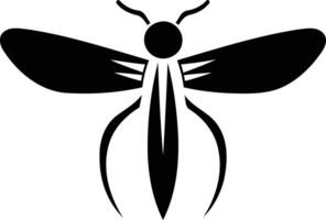 A minimalist black and white illustration of a stylized insect, perfect for branding, logos, and design projects vector