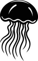 A simple yet striking silhouette of a jellyfish, perfect for design projects, logos, or illustrations vector