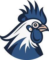 Bold and striking rooster head logo, perfect for a business or brand seeking a strong and confident image vector