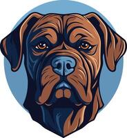 A powerful and intimidating illustration of a brown bulldog's head, perfect for use in designs related to strength, loyalty, and determination vector