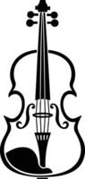 Simple black and white violin icon, perfect for branding, web design, or print materials vector