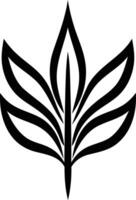 Elegant black and white stylized leaf design, perfect for branding, logos, and minimalist designs vector