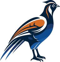 A stylized illustration of a blue and orange bird, perfect for logo design, branding, and creating a bold, nature-inspired look vector