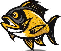 A bold and dynamic illustration of a cartoon fish with a wide open mouth, perfect for branding or mascot designs vector