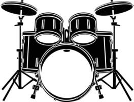 A bold, graphic silhouette of a drum set, perfect for creating a powerful and dynamic design vector