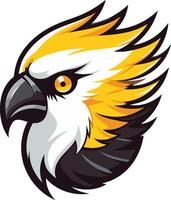 Powerful and fierce, this fierce hawk mascot design is perfect for sports teams, game studios, or any brand looking for a strong and determined visual identity vector