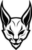 Black and white graphic design of a cat's face vector