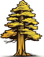 A stylized illustration of a tall evergreen tree, perfect for branding and design projects vector