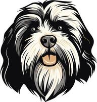 A charming illustration of a shih tzu dog with a friendly expression vector