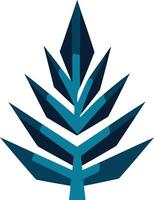 A stylized blue fern frond, perfect for creating a nature-inspired logo or branding element vector