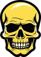 A bold and stylized yellow skull illustration, perfect for adding a touch of danger and edginess to your designs vector