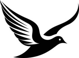 Stylized black and white bird design, perfect for tattoo ideas, branding, or any project needing a minimalist bird graphic vector