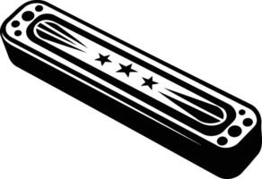 A black and white illustration of a vintage, ornate, rectangular object, likely a decorative box or container vector